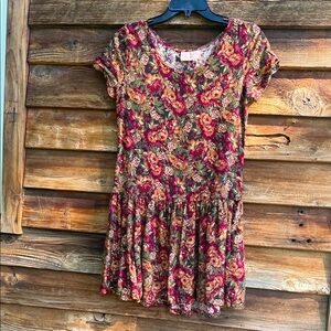 CLOZ’S vintage Floral Short Sleeve Dress with pockets